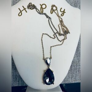 JCrew long necklace crystals pendant